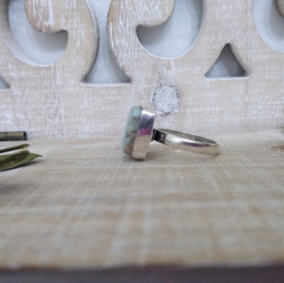 LARIMAR SILVER STONE SILVER PLATED RING NWOT - Picture 3 of 6